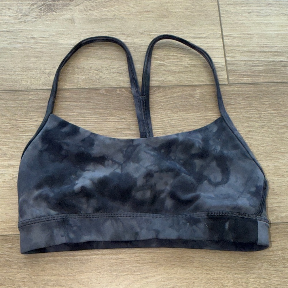 lululemon athletica Black Gray Tie-Dye Sports Bra
